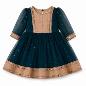Ornate Teal and Gold Children’s Dress