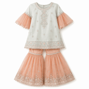 Pastel Mint and Peach Sharara