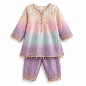 Pastel Ombré Embroidered Toddler Outfit