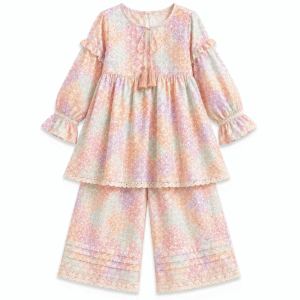 Pastel Scallop Tunic and Palazzo Set