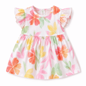 Pastel Watercolor Floral Toddler Dress