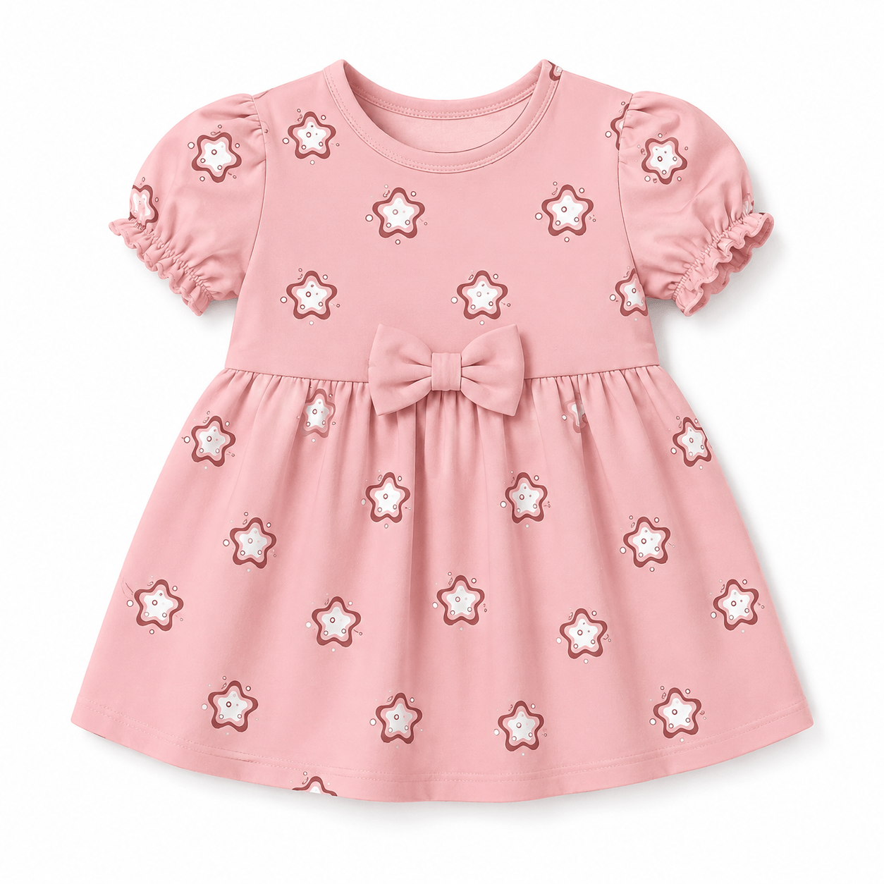 Pink Floral Bow Toddler Dress