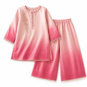 Pink Ombré Embroidered Tunic Dress