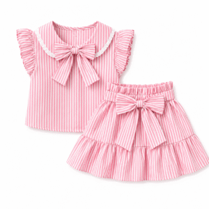 Pink Striped Girls’ Outfit Set