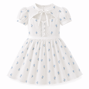Vintage Blue Floral Girls’ Dress