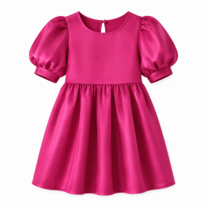 Vivid Fuchsia Puff-Sleeve Dress
