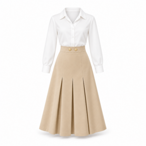 Beige Skirt Outfit
