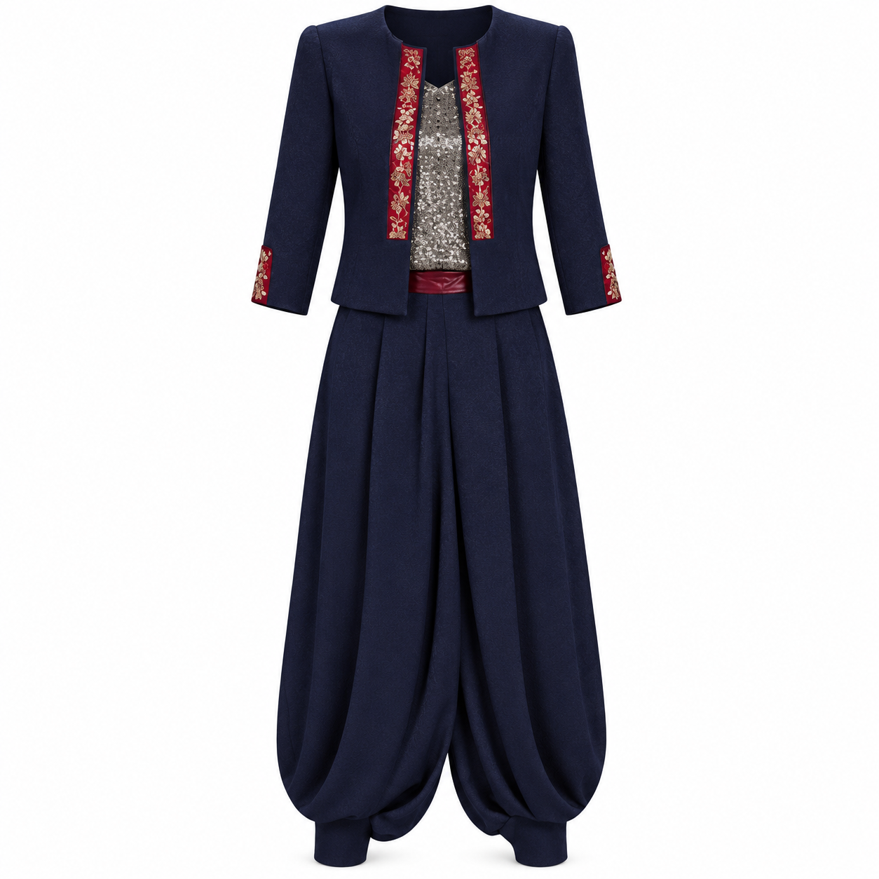Embellished Jacket & Dhoti Pants Set