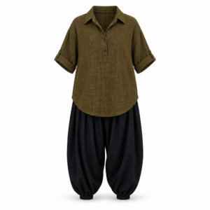 Olive Shirt Bubble Shalwar