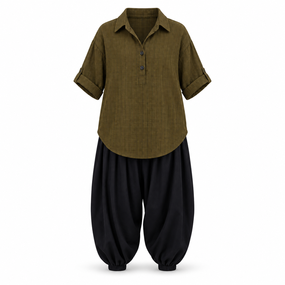 Olive Shirt Bubble Shalwar