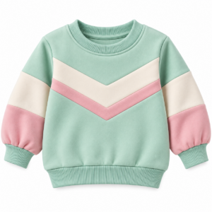 Pastel Mint Color-Blocked Kids’ Sweatshirt