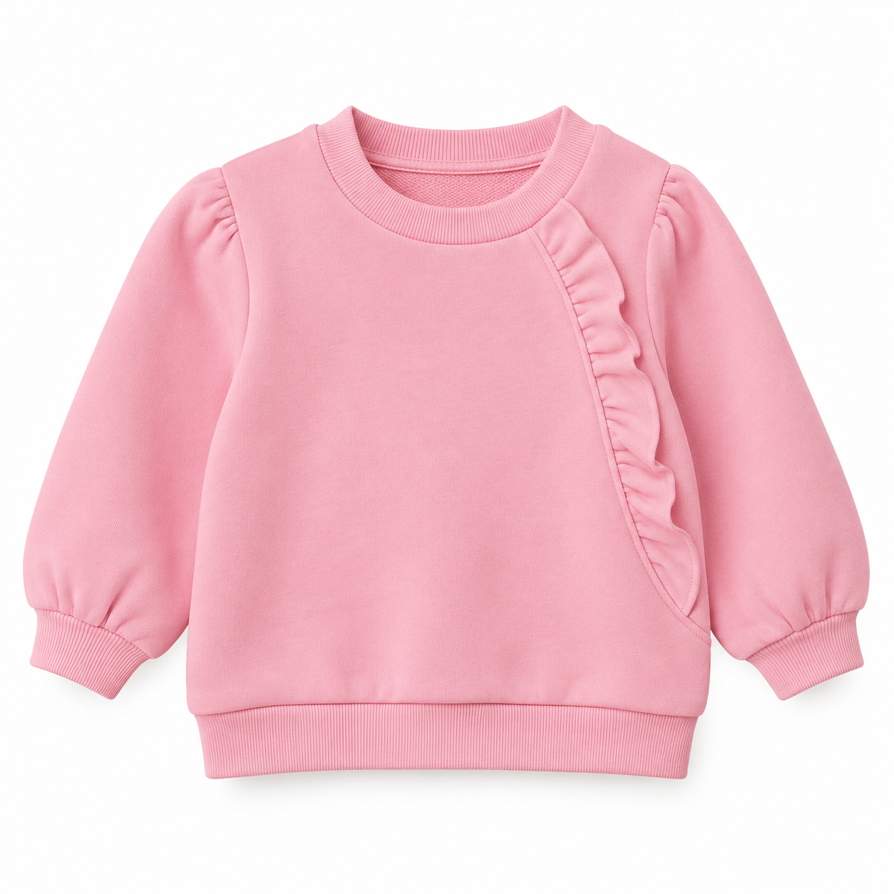 Pastel Pink Ruffled Toddler Sweatshirt