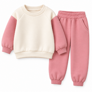 Pink and Cream Kids’ Tracksuit Set
