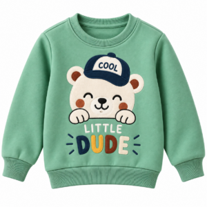 Sage Little Dude Bear Sweatshirt