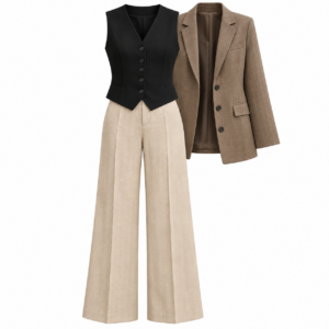 3-piece girl's trouser suit