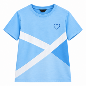 Cross-Stripe Blue Heart Tee