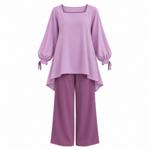 Lavender High-Low Tunic Top & Purple Trouser