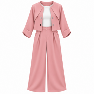 Women’s Cropped Jacket & Wide-Leg Trouser Co-ord Set